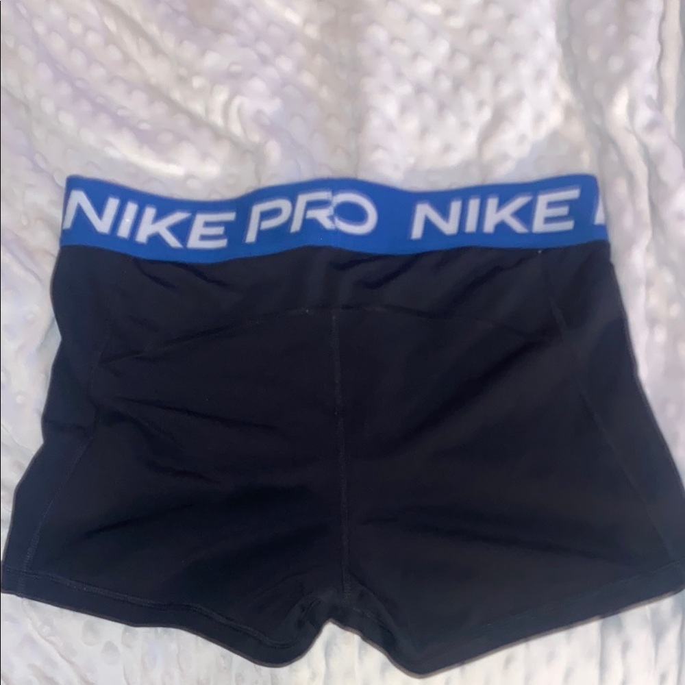 Nike Black and Blue Athletic Shorts - Picture 3 of 3